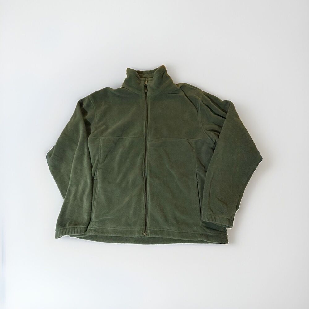 Columbia Fleece Jacket Men’s Large Green Full Zip Outdoor Hiking Zip Up Coat